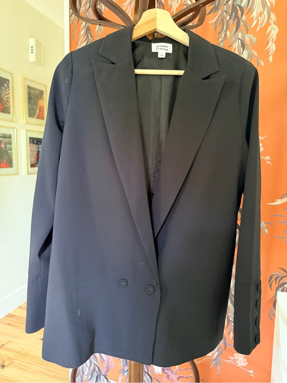 Jacey Duprie Black Double-Breasted Blazer